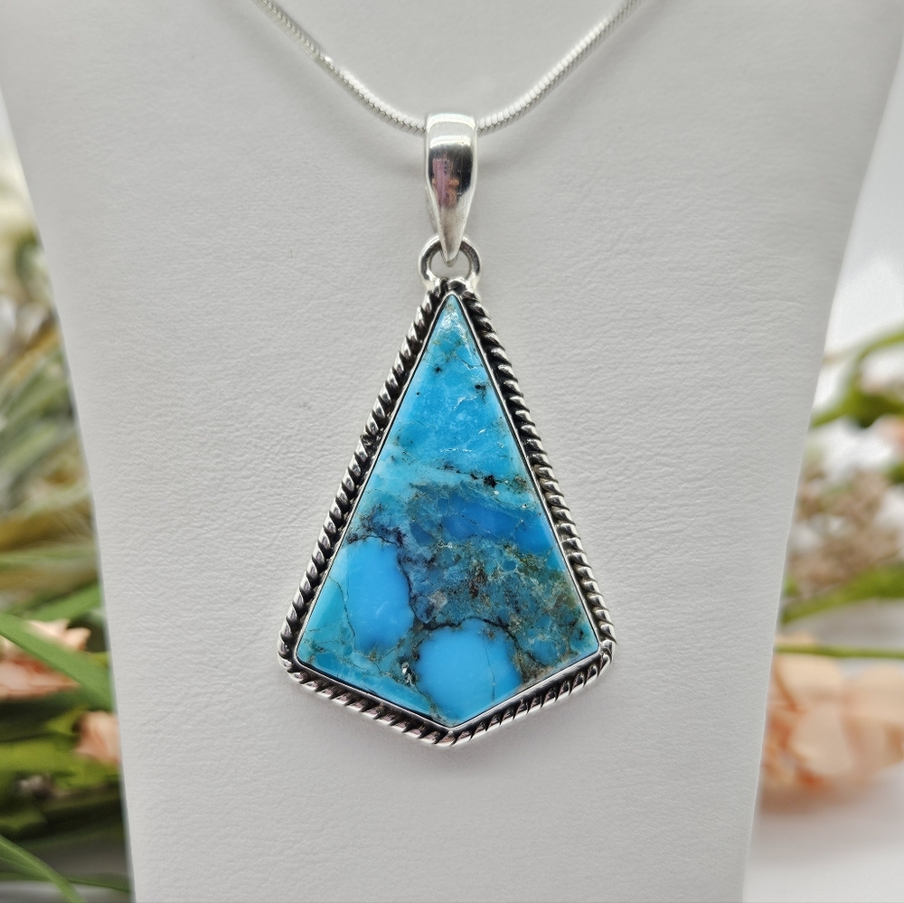 Kingman Turquoise Trapezoid Pendant